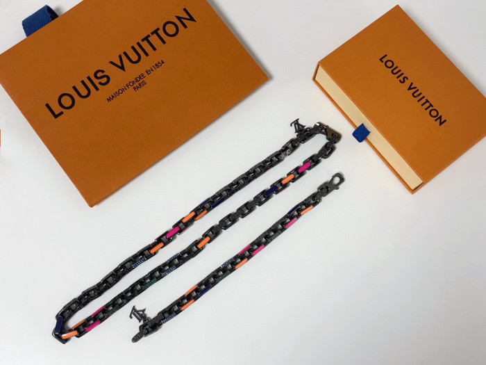 Louis Vuitton NIGO Black Chain Bracelet Necklace #nigo84152