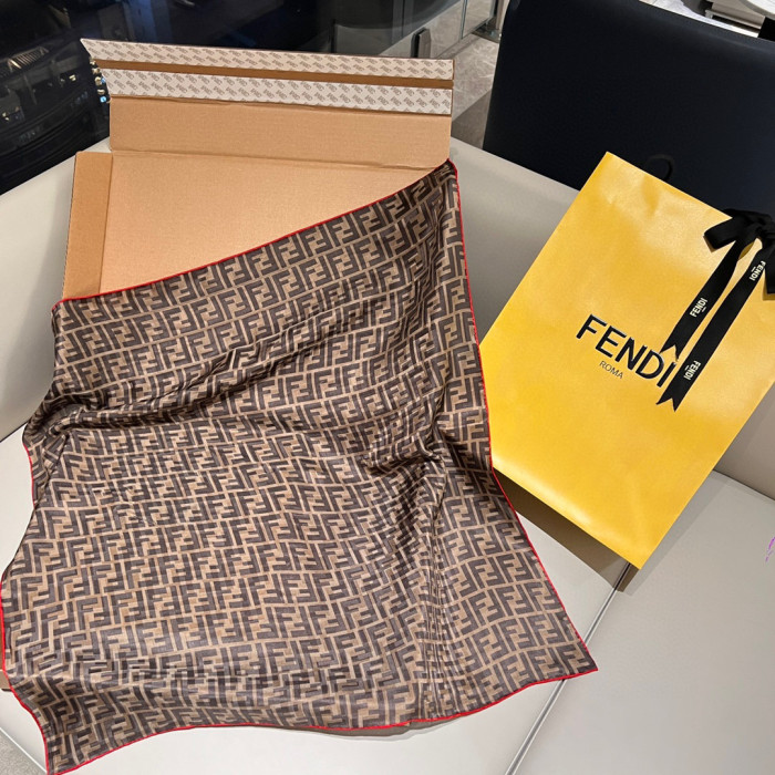 Fendi NIGO Coffee Printed Square Scarf #nigo57962