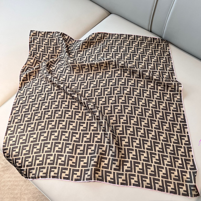Fendi NIGO Coffee Printed Square Scarf #nigo57962