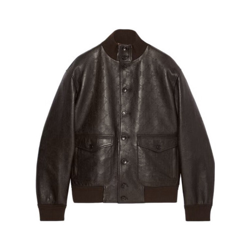 Gucci Dark Printed Button Leather Jacket #nigo94781