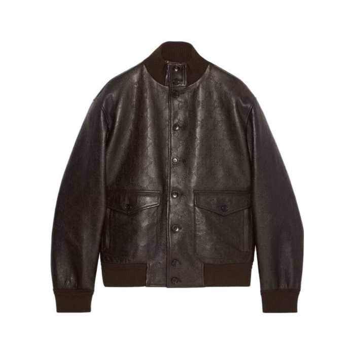 Gucci Dark Printed Button Leather Jacket #nigo94781