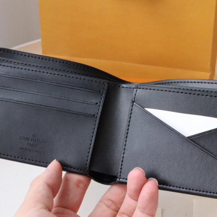 Louis Vuitton NIGO Black Leather Letter Wallet #nigo58144