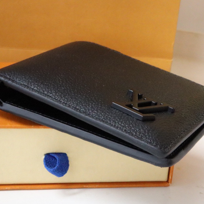 Louis Vuitton NIGO Black Leather Letter Wallet #nigo58144