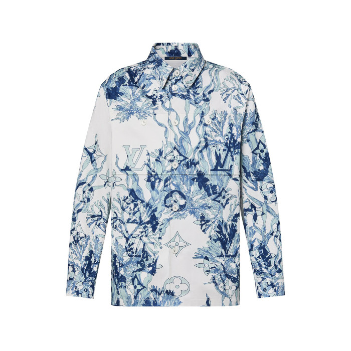 Louis Vuitton Coral Printed Long Sleeved Shirt #nigo94796