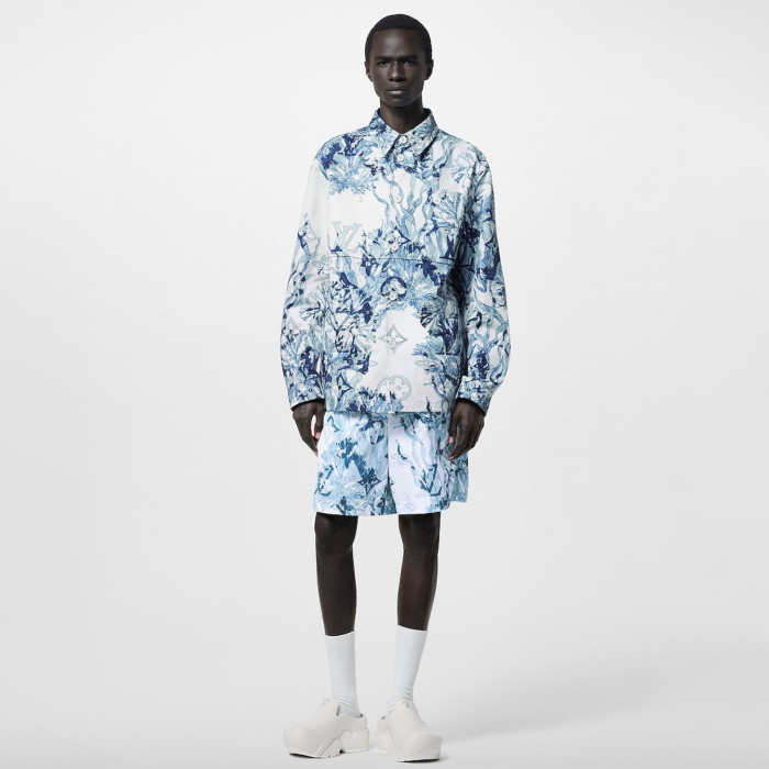 Louis Vuitton Coral Printed Long Sleeved Shirt #nigo94796