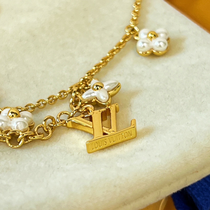 Louis Vuitton NIGO Gold Flower Decorative Necklace Bracelet #nigo84134