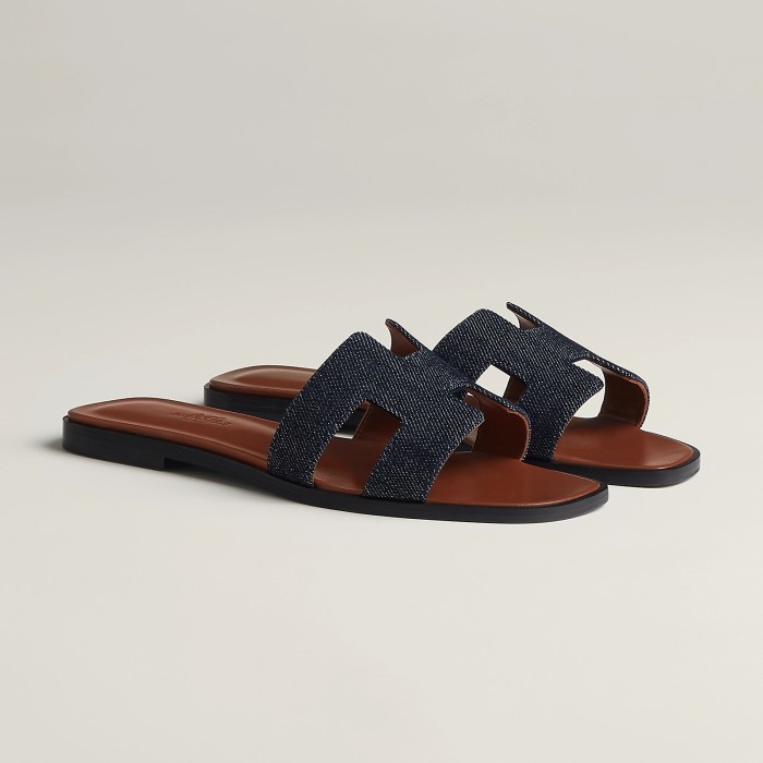 HERMÈS NIGO Women's Leather Slippers Sandals #nigo51515