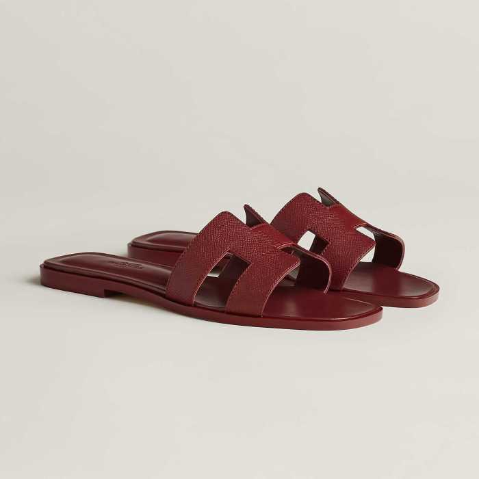 HERMÈS NIGO Women's Leather Slippers Sandals #nigo51515