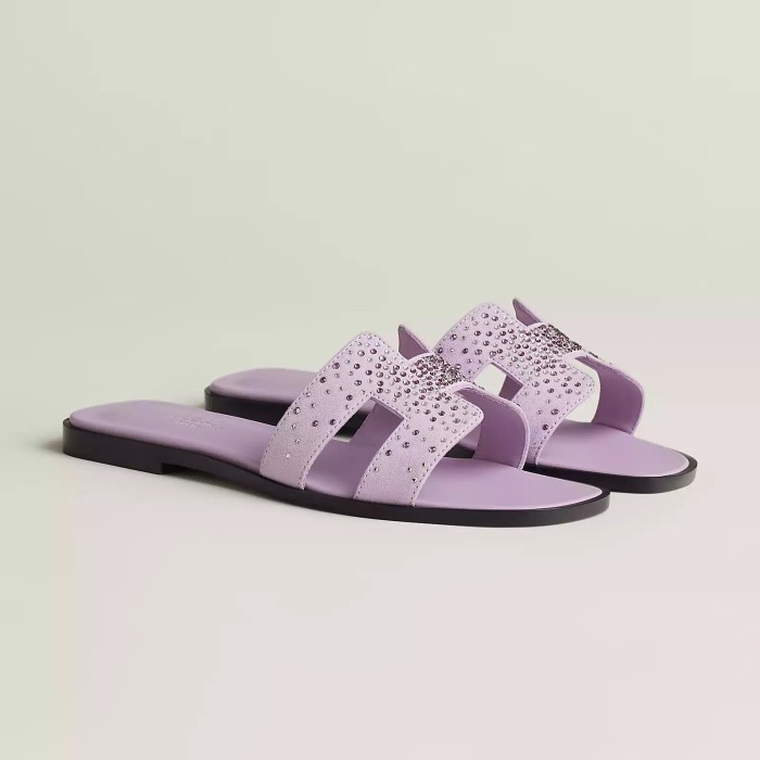 HERMÈS NIGO Women's Leather Slippers Sandals #nigo51515