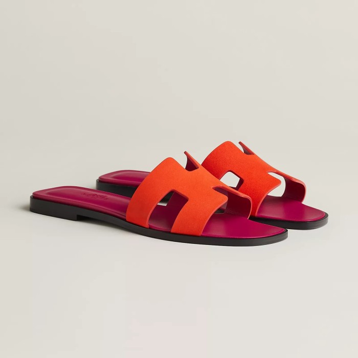 HERMÈS NIGO Women's Leather Slippers Sandals #nigo51515