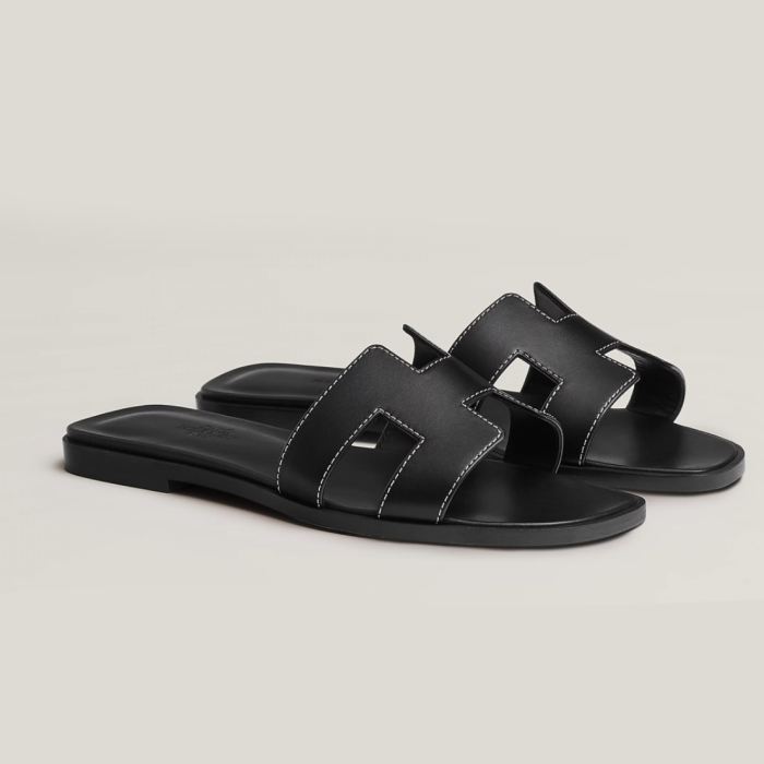 HERMÈS NIGO Women's Leather Slippers Sandals #nigo51515