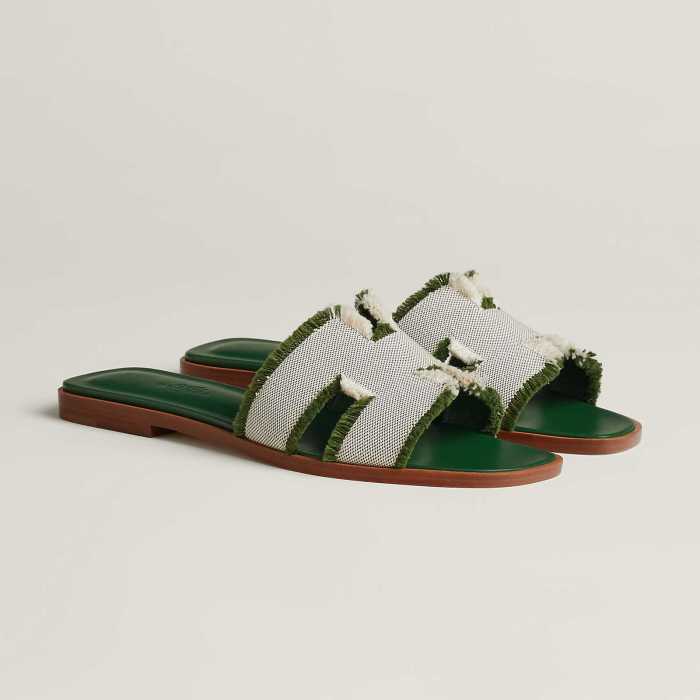 HERMÈS NIGO Women's Leather Slippers Sandals #nigo51515