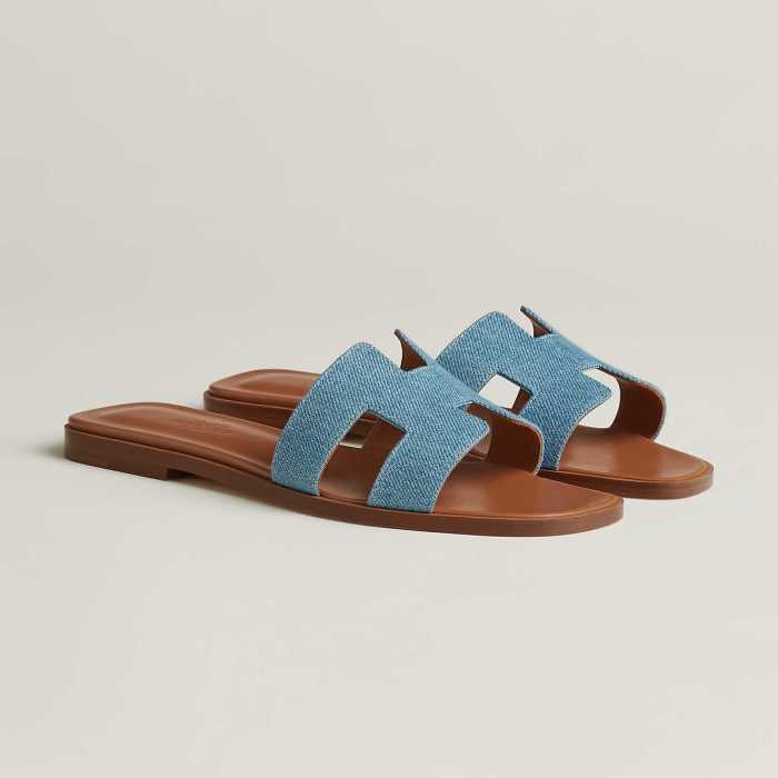 HERMÈS NIGO Women's Leather Slippers Sandals #nigo51515