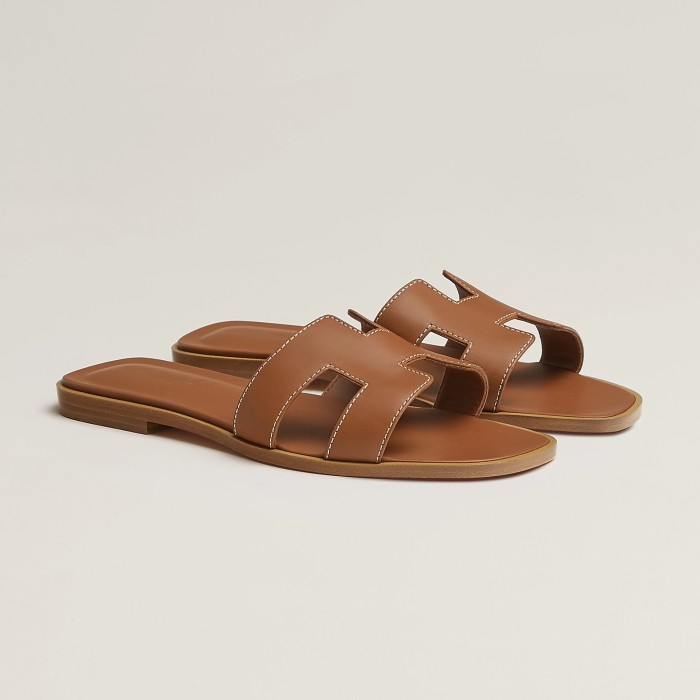 HERMÈS NIGO Women's Leather Slippers Sandals #nigo51515
