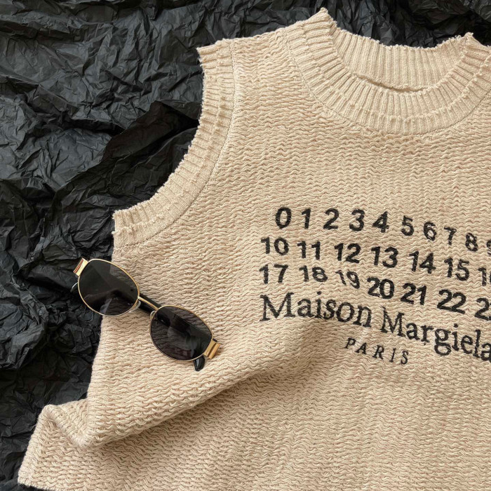 NIGO Maison Margiela Knitted Sleeveless Letter Short Sleeve T-shirt #nigo21154