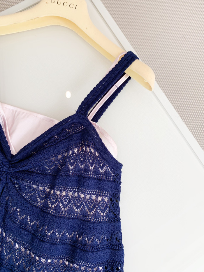 GUCCI NIGO Hollow Knitted Sling Dress Ngvp #nigo6136
