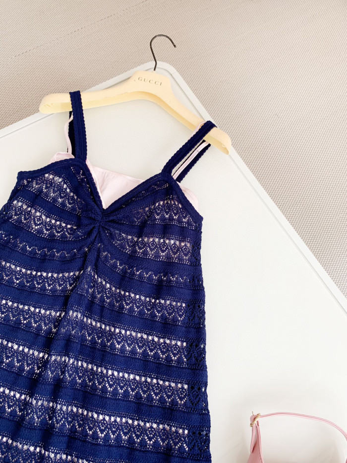 GUCCI NIGO Hollow Knitted Sling Dress Ngvp #nigo6136