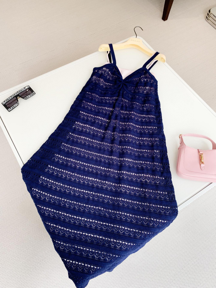 GUCCI NIGO Hollow Knitted Sling Dress Ngvp #nigo6136