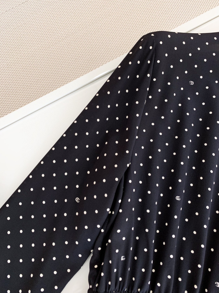 GUCCI NIGO Polka Dots Long Sleeved Dress Short Skirt #nigo29128