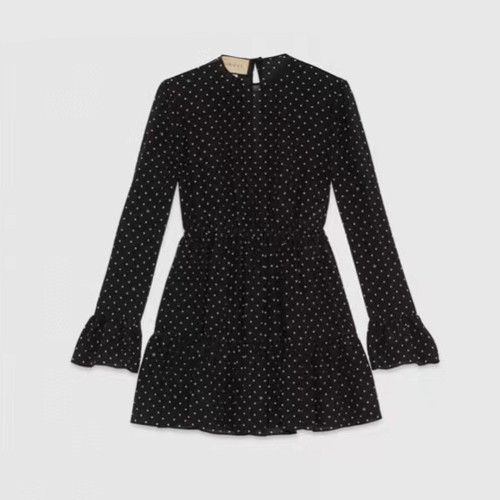 GUCCI NIGO Polka Dots Long Sleeved Dress Short Skirt #nigo29128