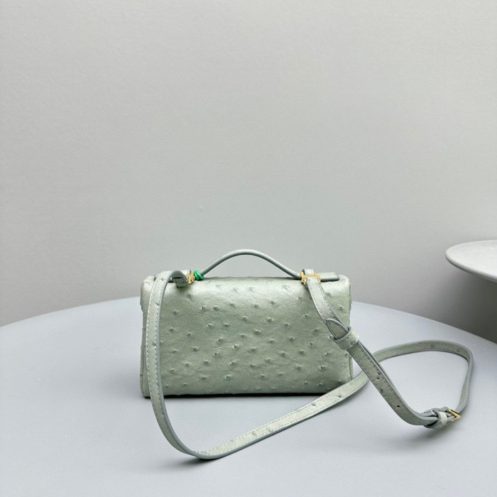 Loro Piana Cowhide square ostrich pattern shoulder bag Bags 19x7x12cm  #nigo6137