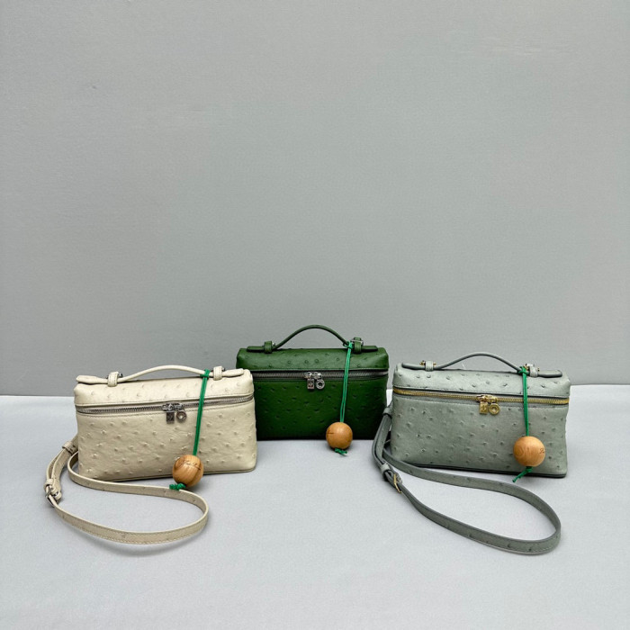 Loro Piana Cowhide square ostrich pattern shoulder bag Bags 19x7x12cm  #nigo6137