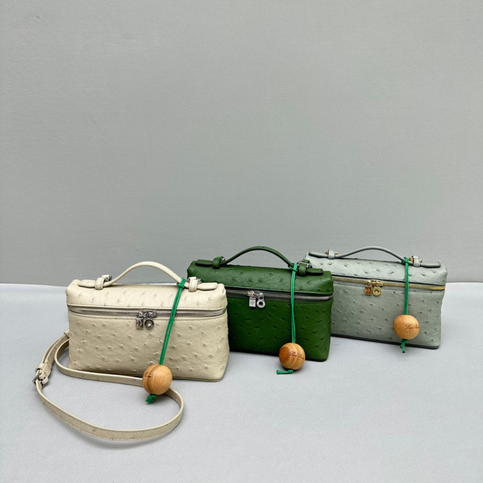 Loro Piana Cowhide square ostrich pattern shoulder bag Bags 19x7x12cm  #nigo6137