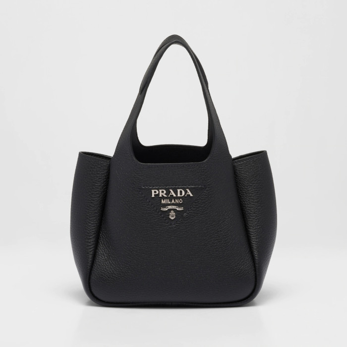 PRADA Litchi Grain Leather Tote Vegetable Basket Tote Bag #nigo55115