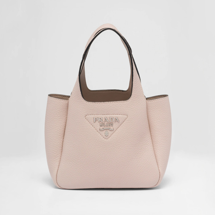 PRADA Litchi Grain Leather Tote Vegetable Basket Tote Bag #nigo55115