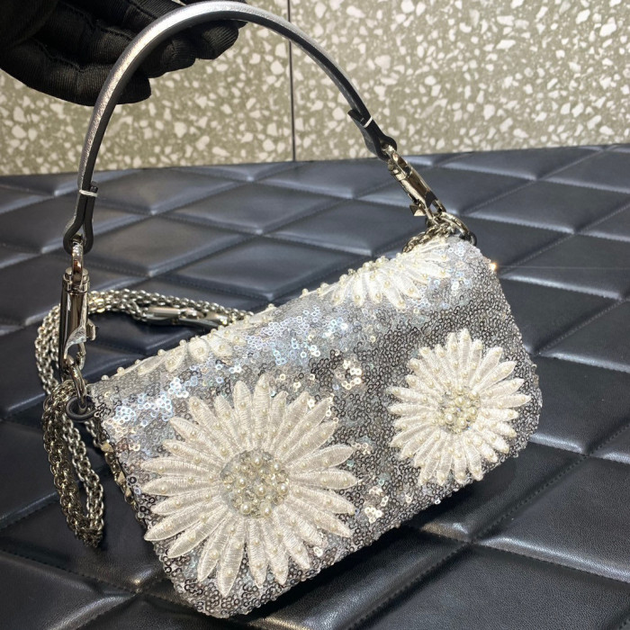 Valentino Embroidery Rhinestone Handbag Shoulder Bag #nigo57947