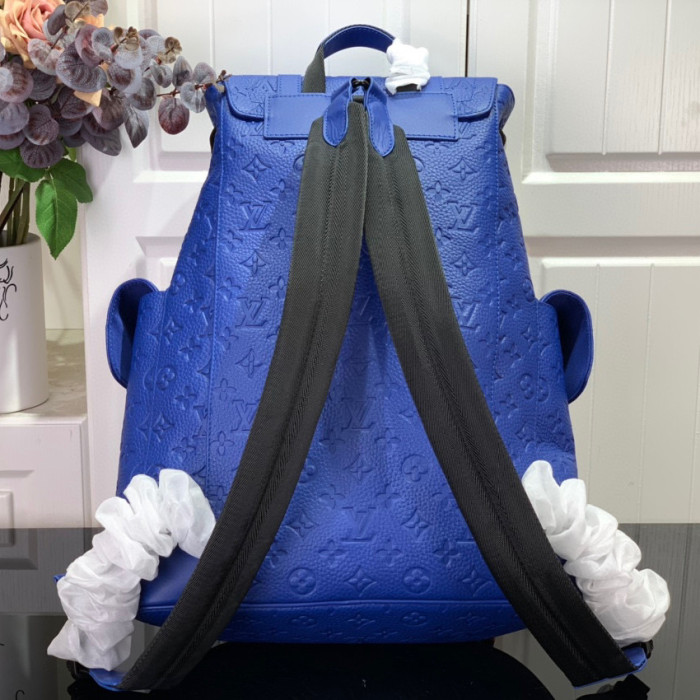 Louis Vuitton NIGO Blue Leather Printed Backpack #nigo21383