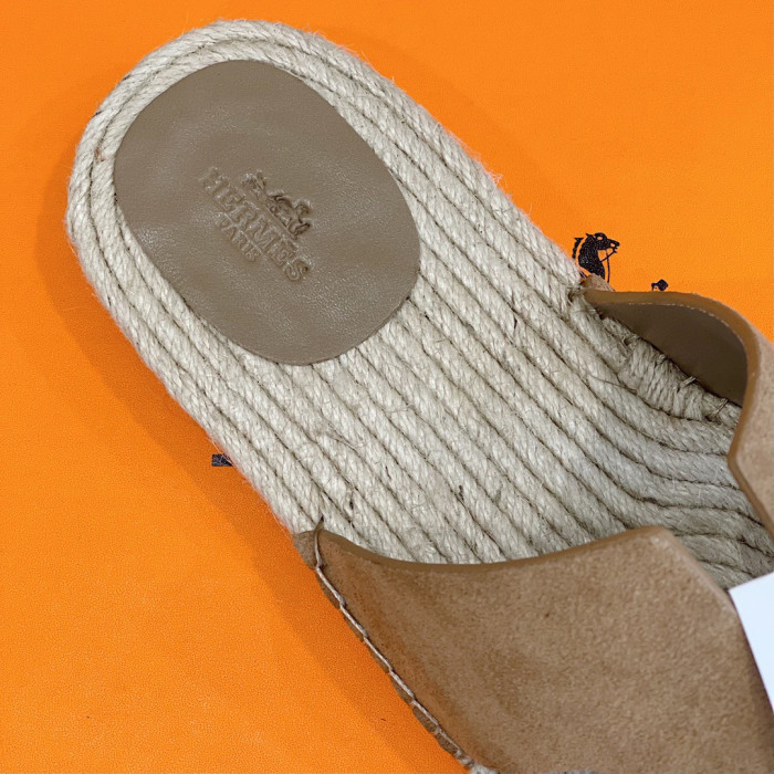 Hermes NIGO Grass Rope Woven Flat Bottomed Slippers #nigo21361