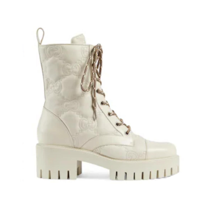 Gucci NIGO White Leather Lace Up Martin Boots #nigo21358