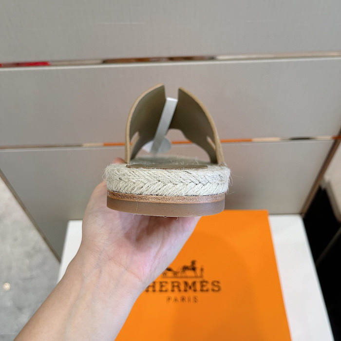 Hermes NIGO Grass Rope Woven Flat Bottomed Slippers #nigo21361