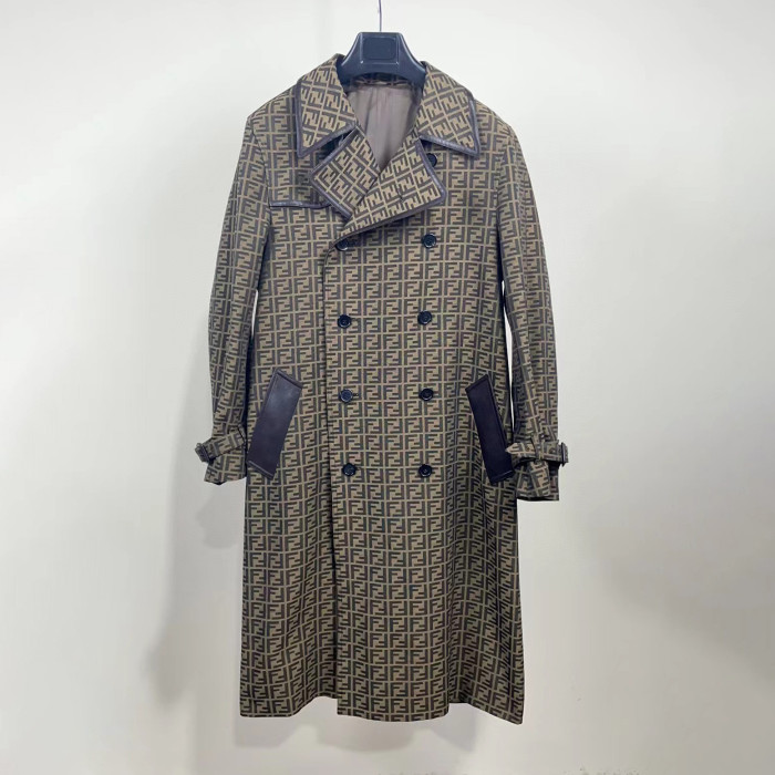 Fendi NIGO Brown Long Canvas Jacket #nigo94884