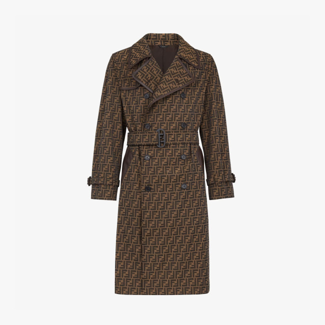 Fendi NIGO Brown Long Canvas Jacket #nigo94884