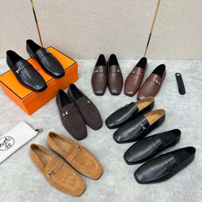 Hermès Men's Leather Loafers Shoes #nigo94898