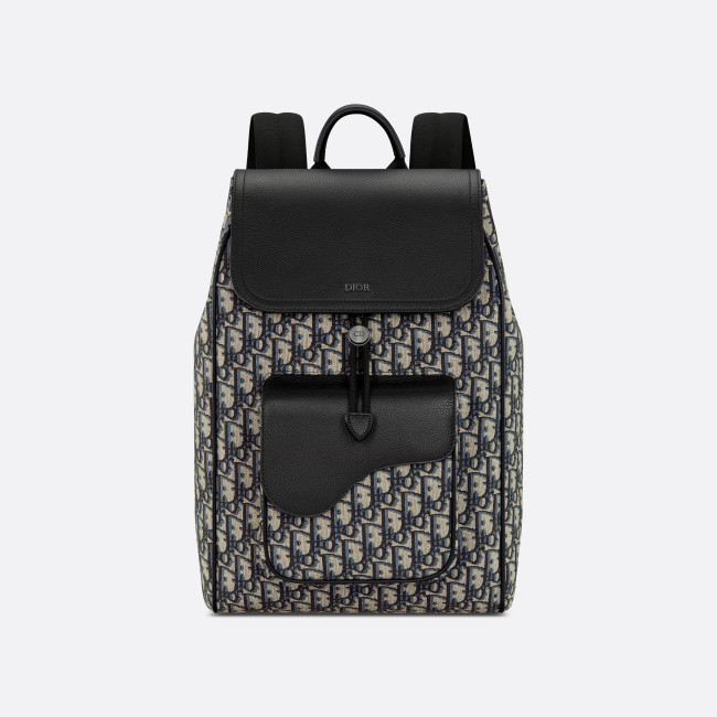 Dior NIGO Black Grained Leather Shoulder Bag #nigo21371