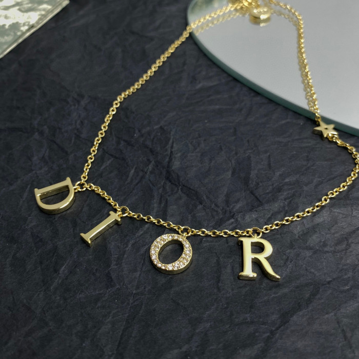 Dior NIGO Gold Letter Necklace #nigo21412