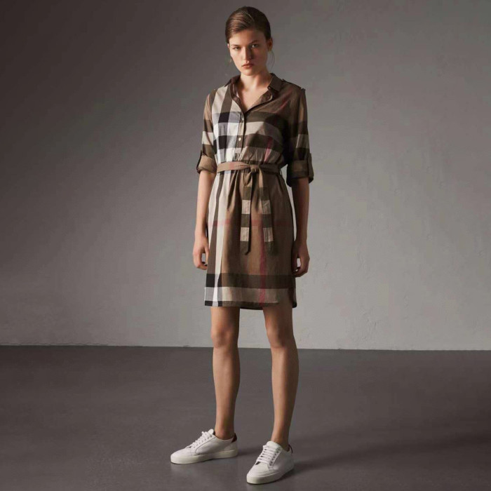 Burberry NIGO Plaid Belted Dress Skirt #nigo21215