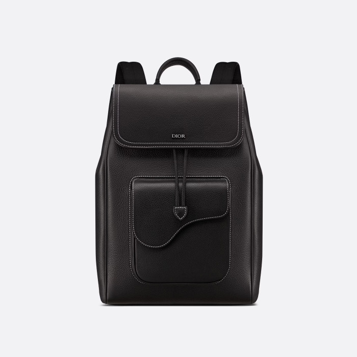 Dior NIGO Black Grained Leather Shoulder Bag #nigo21371