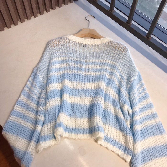 Loewe NIGO Blue Wave Print Long Sleeve Top #nigo21432