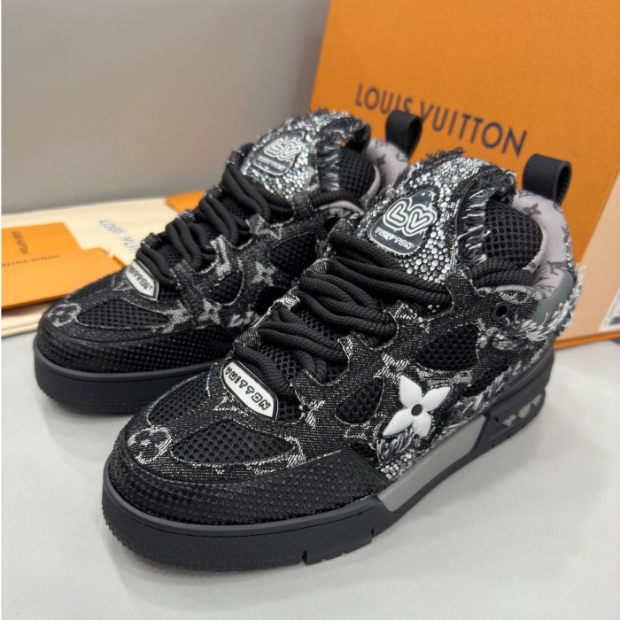 Louis Vuitton NIGO Flat Bottom Lace Up Decorative Sports Casual Board Shoes #nigo94988