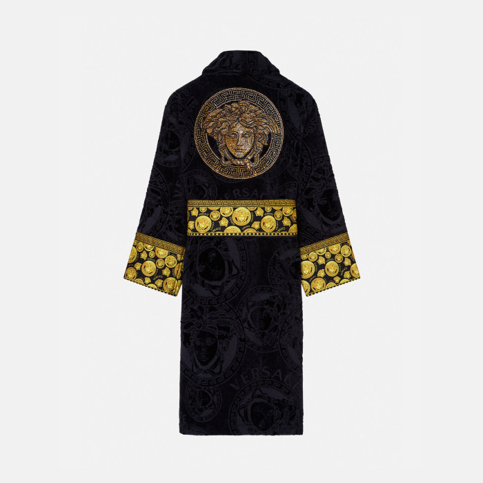 VERSACE NIGO Black Long Sleeved Printed Logo Nightgown #nigo94981
