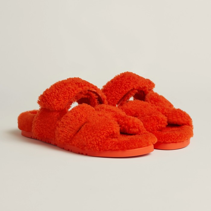 Hermes NIGO Plush Flat Bottomed Slippers #nigo21443