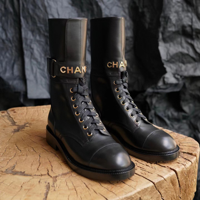 Chanel NIGO Metal Letter Buckle Martin Boots Shoes #nigo51936