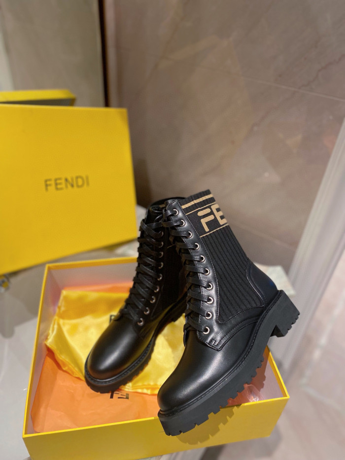 FENDI NIGO Ribbon leather stitching Martin boots Shoes #nigo29153