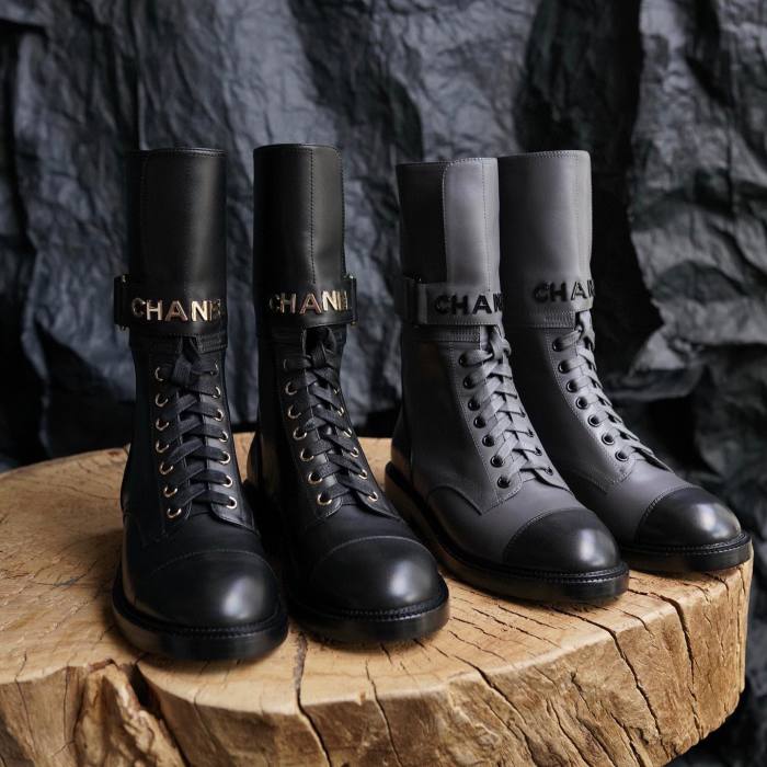 Chanel NIGO Metal Letter Buckle Martin Boots Shoes #nigo51936