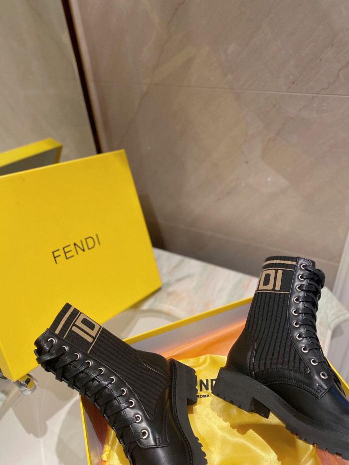 FENDI NIGO Ribbon leather stitching Martin boots Shoes #nigo29153