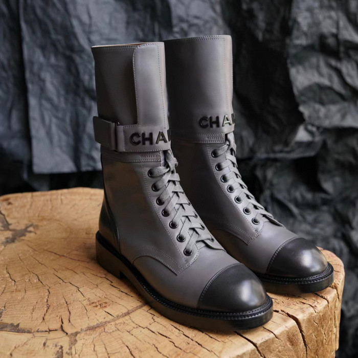 Chanel NIGO Metal Letter Buckle Martin Boots Shoes #nigo51936